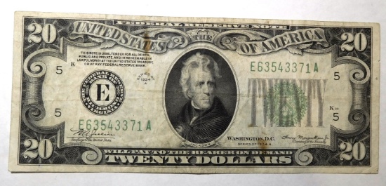 1934-A $20.00 FEDERAL NOTE VF/XF