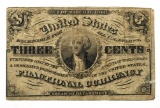 1863 THREE CENT FRACTIONAL NOTE F/VF