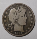 1894 BARBER HALF VG