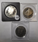 LOT OF 1990-S, (2) 1992-S CLAD KENNEDY HALF DOLLARS (3 COINS)
