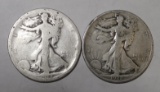 LOT OF TWO 1918-S WALKER HALF DOLLARS G/VG (2 COINS)