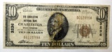 1929 $10.00 NATIONAL NOTE CHARLESTON, WV (TORN-TAPE RESIDUE)