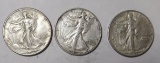 LOT OF THREE 1942 WALKER HALF DOLLARS AU (3 COINS)