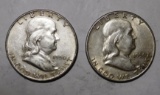 LOT OF TWO 1950 FRANKLIN HALF DOLLARS AU (2 COINS)