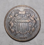 1865 TWO CENT PIECE VF