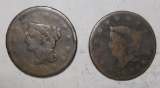 LOT OF TWO CULL LARGE CENTS (2 COINS)