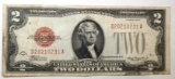1928-D $2.00 NOTE XF (REV STAINING)
