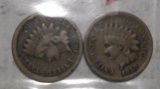 LOT OF TWO 1859 INDIAN CENTS VG/F (2 COINS)