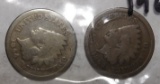 LOT OF TWO 1864 BRONZE INDIAN CENTS GOOD (2 COINS)