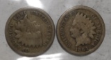 LOT OF TWO 1864 CN INDIAN CENTS G/VG (2 COINS)