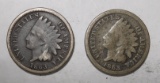 LOT OF TWO 1863 INDIAN CENTS G/VG (2 COINS)