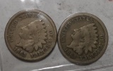 LOT OF TWO 1863 INDIAN CENTS G/VG (2 COINS)