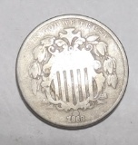 1868 SHIELD NICKEL VG