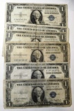 LOT OF SIX 1935 $1.00 SILVER CERTIFICATES G/FINE (6 NOTES)