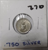 1944 SILVER TEN CENTAVOS XF