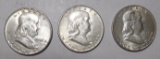 LOT OF THREE 1951 FRANKLIN HALF DOLLARS AU (3 COINS)