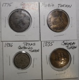 LOT OF FOUR MISC. TOKENS/MEDALS