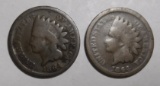 LOT OF TWO 1864 BRONZE INDIAN CENTS  G/VG (2 COINS)