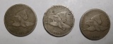 LOT OF 1857, 1858SL & 1858LL FLYING EAGLE CENTS VG (3 COINS)