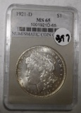 1921-D MORGAN DOLLAR NCG MS-65