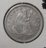 1858-O LIBERTY SEATED QUARTER XF