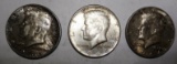 LOT OF THREE SILVER 1964 KENNEDY HALF DOLLARS GEM BU (3 COINS)