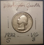 1932-S WASHINGTON QUARTER VG-8