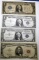 LOT OF THREE SILVER CERTIFICATES & $5.00 NOTE AVE. CIRC. (4 NOTES)