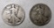 LOT OF TWO 1918 WALKER HALF DOLLARS FINE (2 COINS)