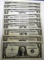LOT OF NINE 1957 $1.00 SILVER CERTIFICATES VG-AU (9 NOTES)