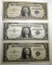 LOT OF THREE $1.00 SILVER CERTIFICATE STAR NOTES VG/XF (3 NOTES)