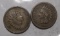 LOT OF TWO 1859 INDIAN CENTS VG/FINE (2 COINS)