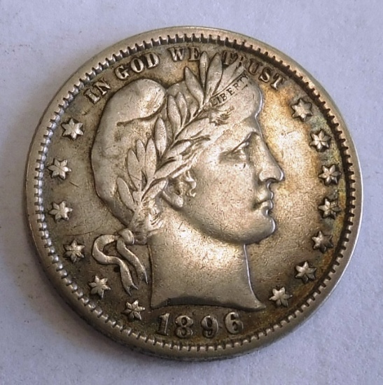 1896-O BARBER QUARTER XF