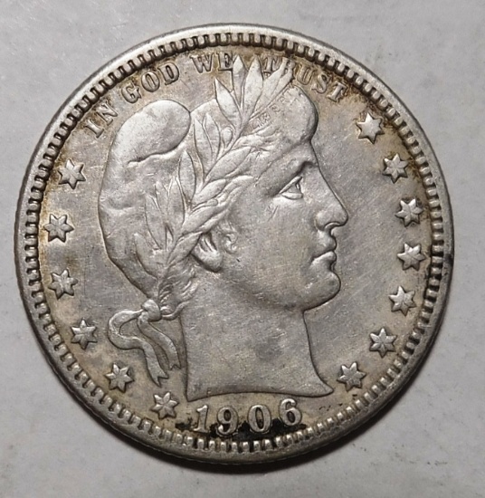 1906-D BARBER QUARTER XF-45