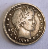 1896 BARBER QUARTER VF-35