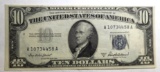 1953-A $10.00 SILVER CERTIFICATE CRISP GEM UNC.