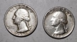 LOT OF TWO 1932 WASHINTON QTRS. XF/AU (2 COINS)