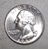 1951 WASHINGTON QUARTER GEM BU