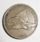 1858 SL FLYING EAGLE CENT XF