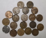 LOT OF TWENTY MIXED INDIAN/LINCOLN CENTS (20 COINS)