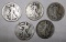 LOT OF FIVE 1918PDS WALKER HALVES GD-FINE (5 COINS)