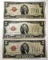 LOT OF THREE 1928-G $2.00 NOTES G/VG (3 NOTES)