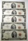 LOT OF FIVE 1963 $2.00 NOTES AU/UNC (5 NOTES)