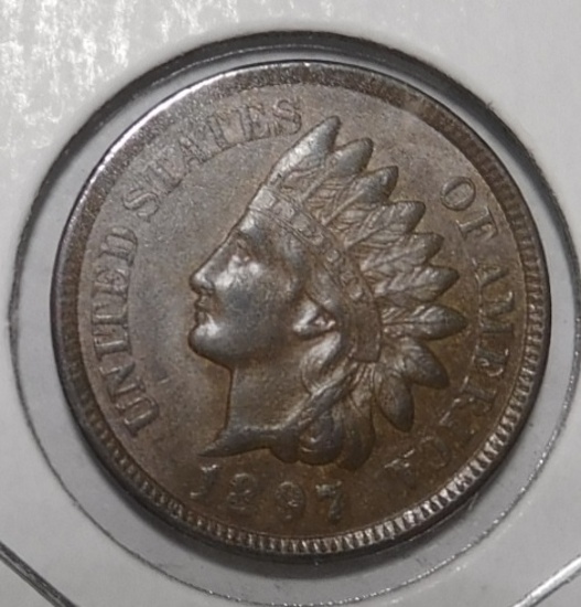 1897 INDIAN CENT AU-58