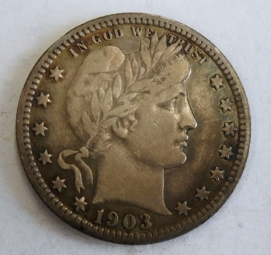 1903-S BARBER QUARTER VF-30