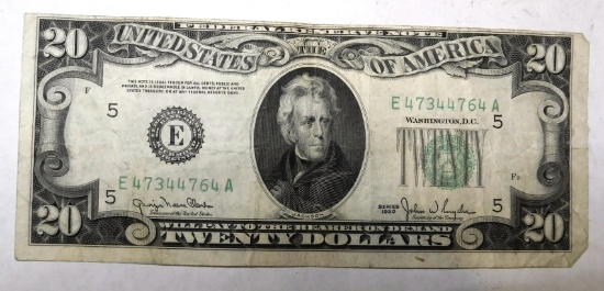 1950 $20.00 FEDERAL NOTE XF/AU