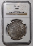 1880-O MORGAN DOLLAR NGC AU-55