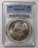 1881 MORGAN DOLLAR PCGS AU-58