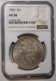 1890 MORGAN DOLLAR NGC AU-58