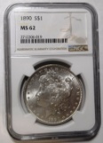 1890 MORGAN DOLLAR NGC MS-62